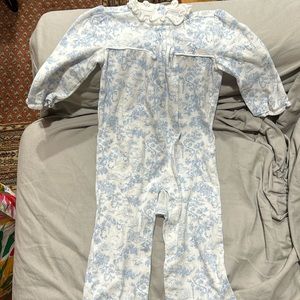 Janie and Jack long sleeve toile print romper